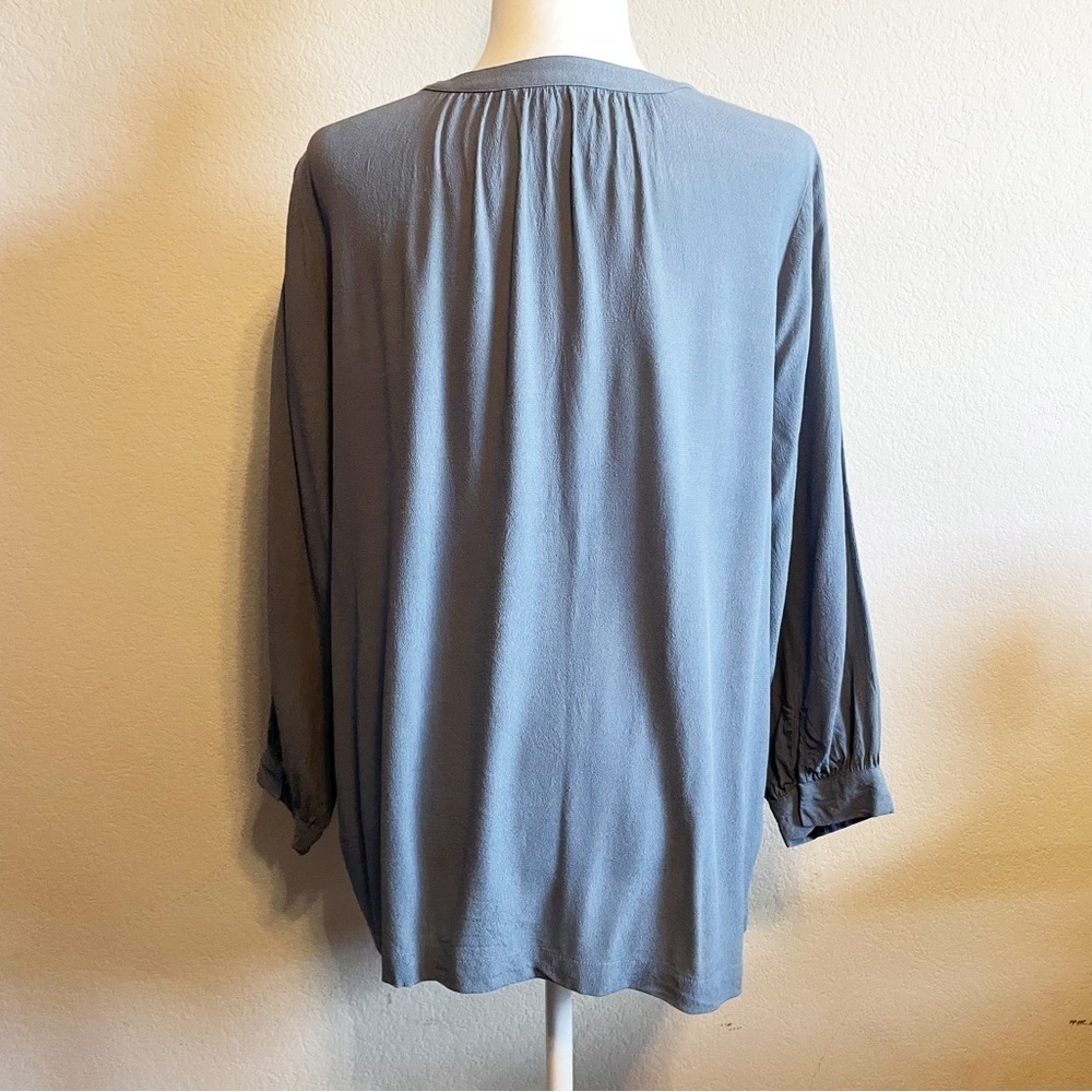 Madewell Lightweight Blue Lace Up Peasant Top Blouse Size Small Style G0697 - Picture 6 of 6